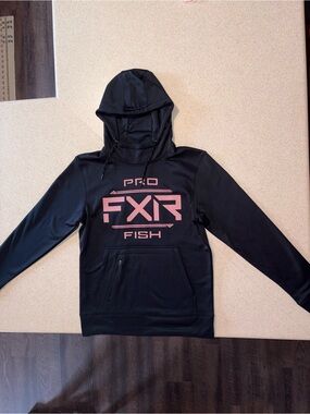 FXR Pro Fish Black Hoodie with Pink Logo